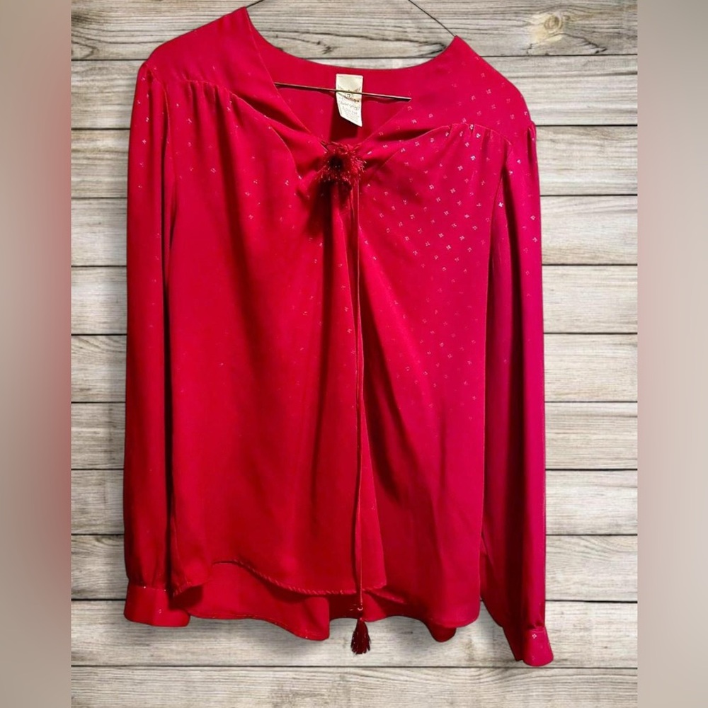 Vintage Faded Glory Vibrant Red Blouse